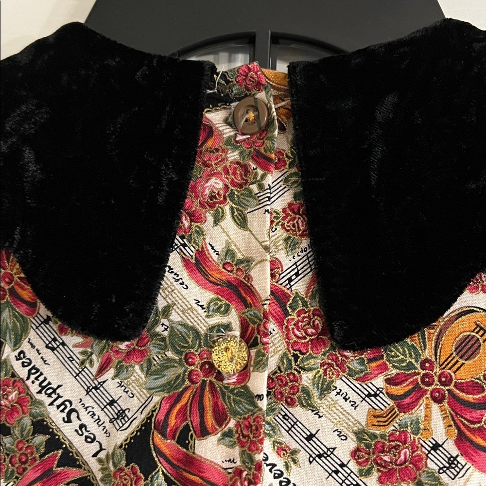 Petals San Francisco Vintage Girl’s Scalloped Hem Holiday Print Dress Size 10 - Picture 16 of 16